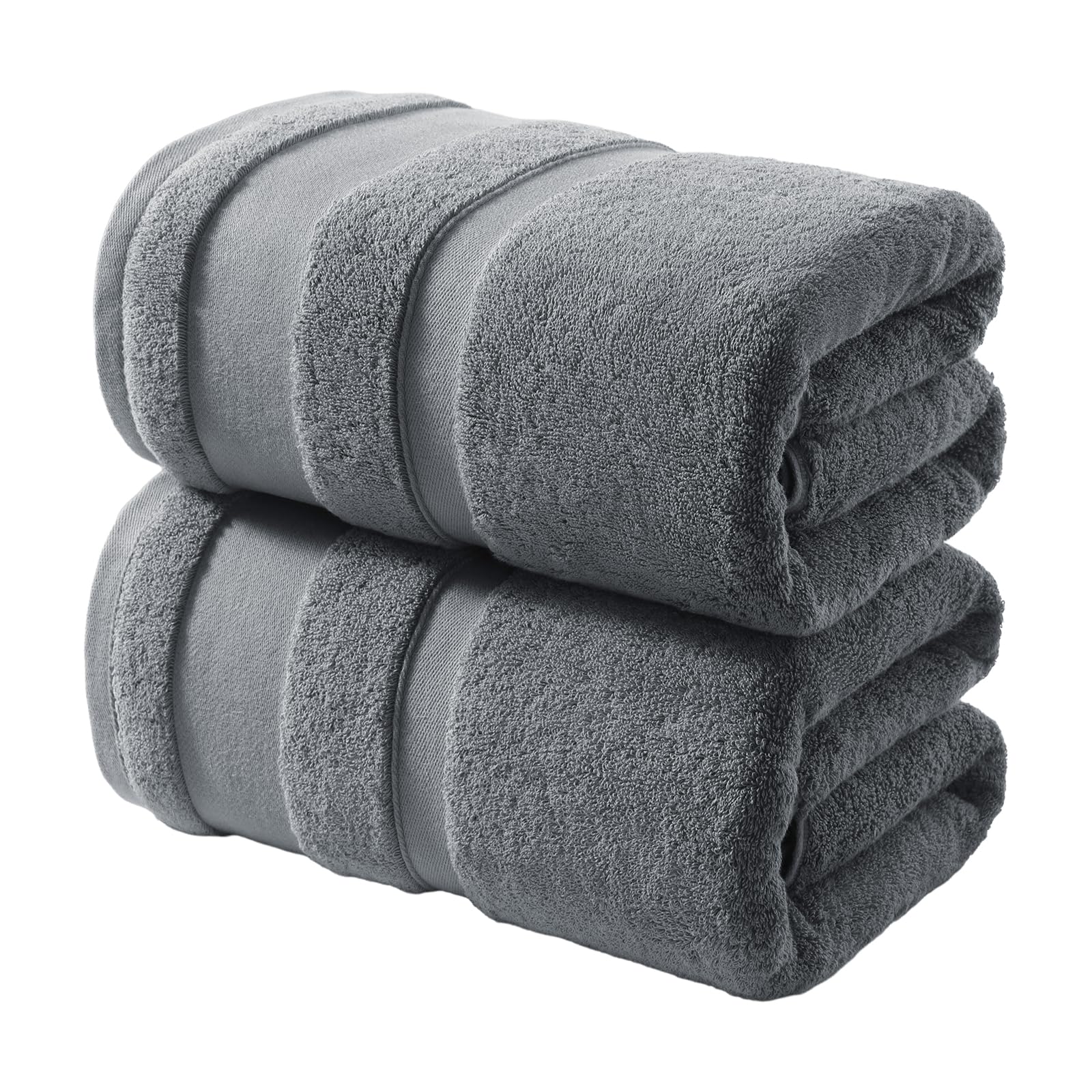 redkiss 100% cotton bath towels set of 2, extra large bath sheets 35 x 70 inches, 800 gsm, quick dry, ultra soft & super absorbent bathroom towel sets for bathroom, gym, spa, pool & hotel, grey