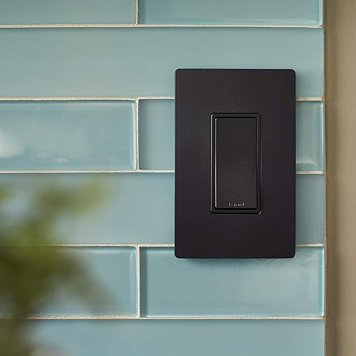 Miniatura 9 de Legrand Radiant TM870GCC10 - Interruptor de pared basculante de 15 amperios, interruptores de luz decorativa de un solo polo, grafito (1 unidad)