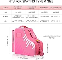 Vista 5 de Bolsa de Patines de Gran Capacidad para Adultos con Correa Ajustable para el Hombro - Bolsa de Transporte de Nylon para Patines de Ruedas, Hielo