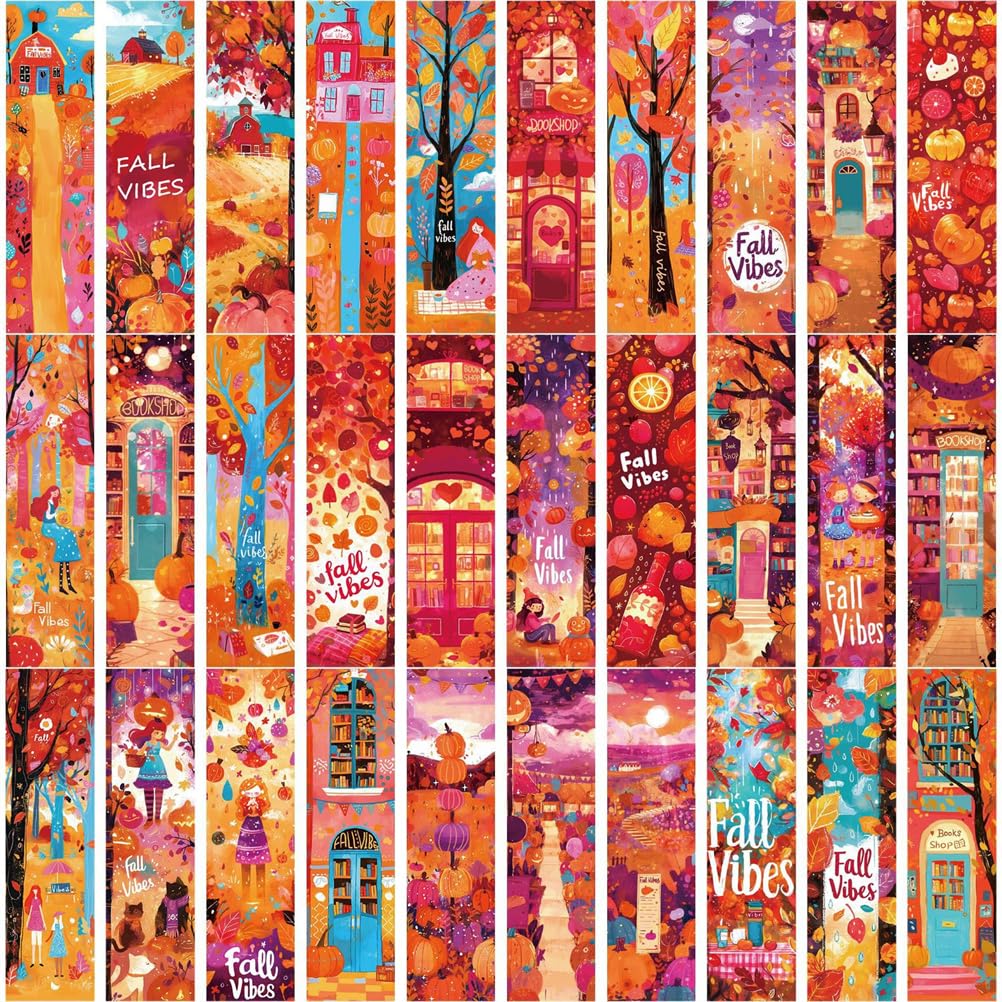 Meecaa 30 PCS Reading Bookmarks, Literary Art Paper Book Marks, Colorful Creative Book Accessories, Great Gifts for Book Lovers Woman Man, Students Reading Fans Reading Lovers (Rose)