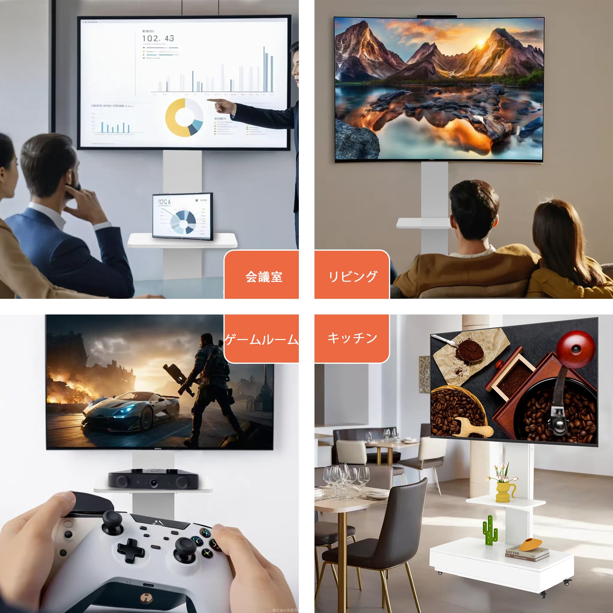 Amazon.co.jp: テレビ スタンド テレビスタンド Tv stand ロータイプ