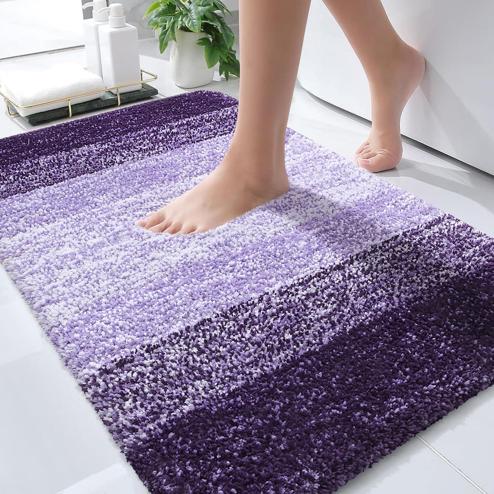 OLANLY Bathroom Rugs Mat 30x20, Extra Soft Absorbent Microfiber Bath Rugs, Rubber Backing, Quick Dry, Machine Washable Bath Mats for Bathroom Floor,
