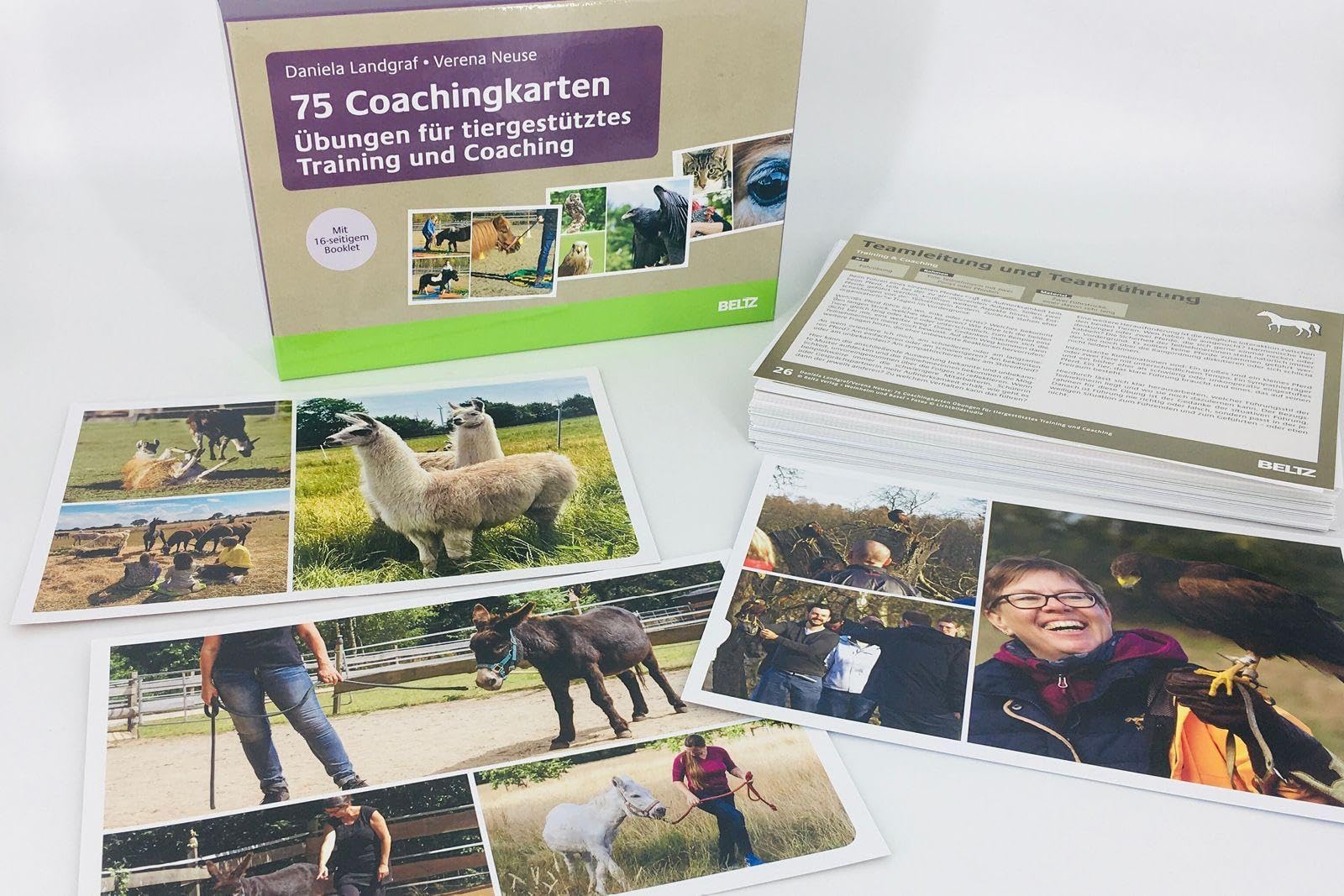 75 Coachingkarten Übungen für tiergestütztes Training und Coaching: Mit 16-seitigem Booklet