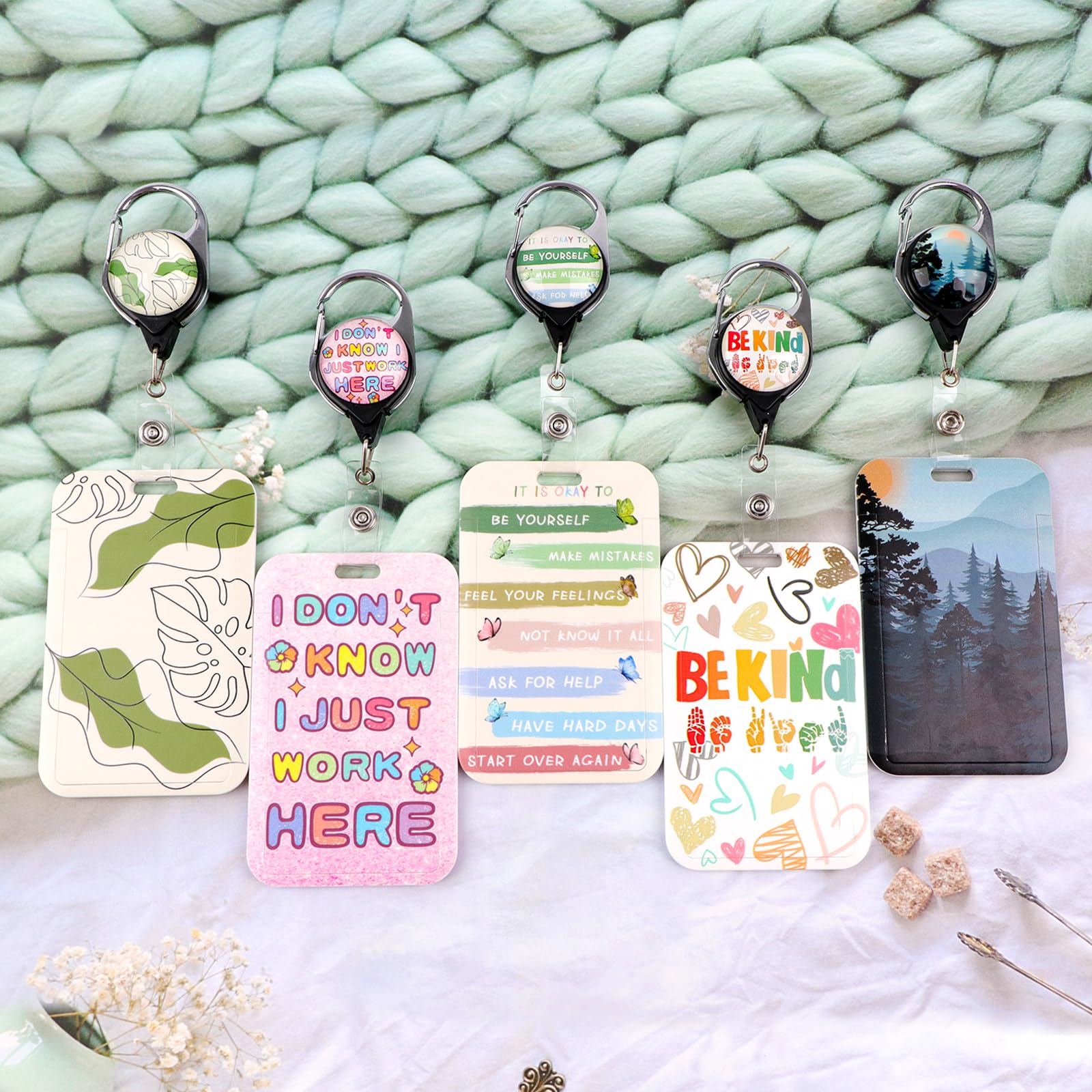 Cute ID Lanyard Card Holder with Retractable Badge Reel Clip Detachable Key Lanyard for Women Girls Nurses Teachers for ID Badge Keys Butterfly School ID Holder Reel Keychain - Image 2