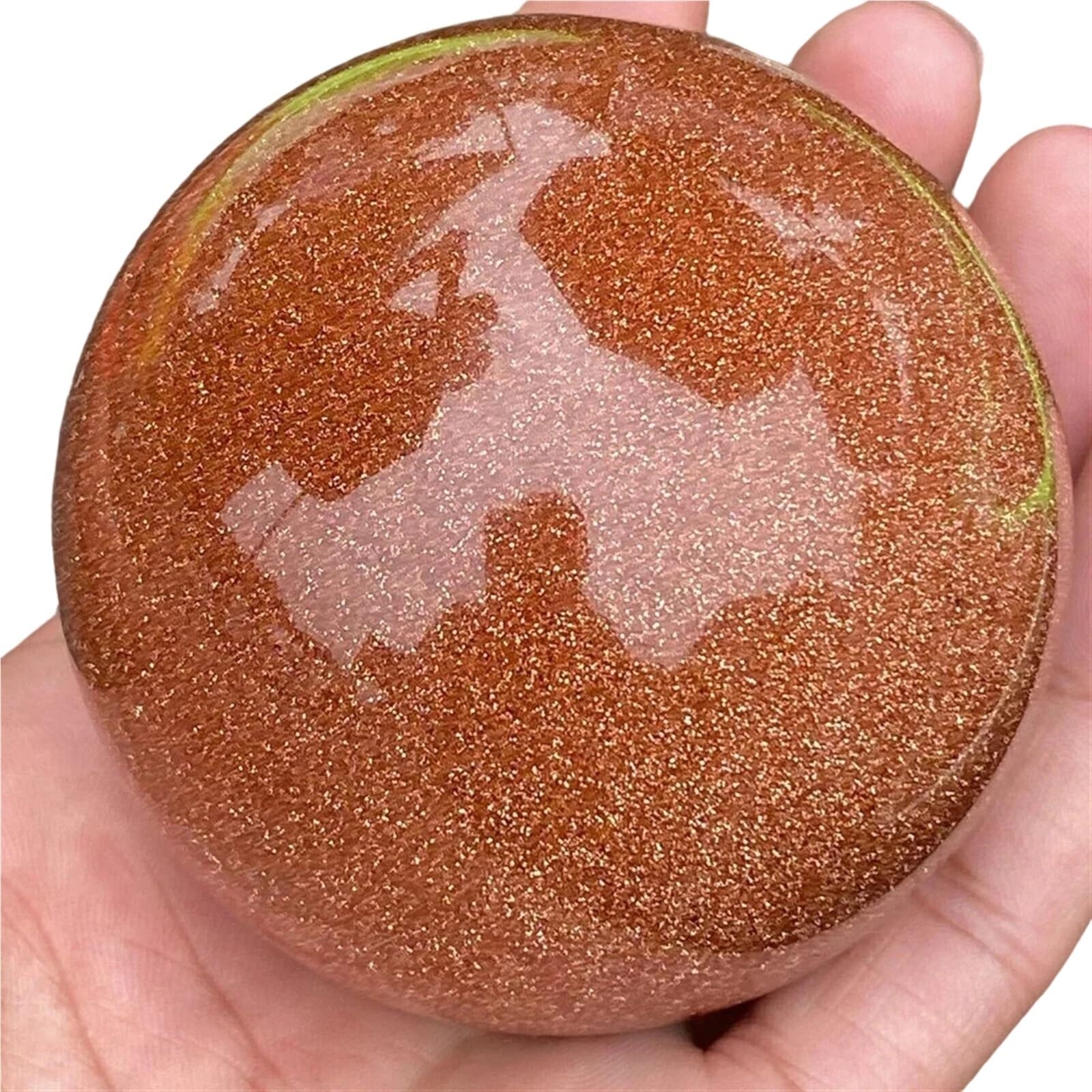 HAOYUNS Beautiful Natural Red Sand Stone Sphere Handcrafted Gemstone for Reiki, Home and Office Decoration(500-550g)
