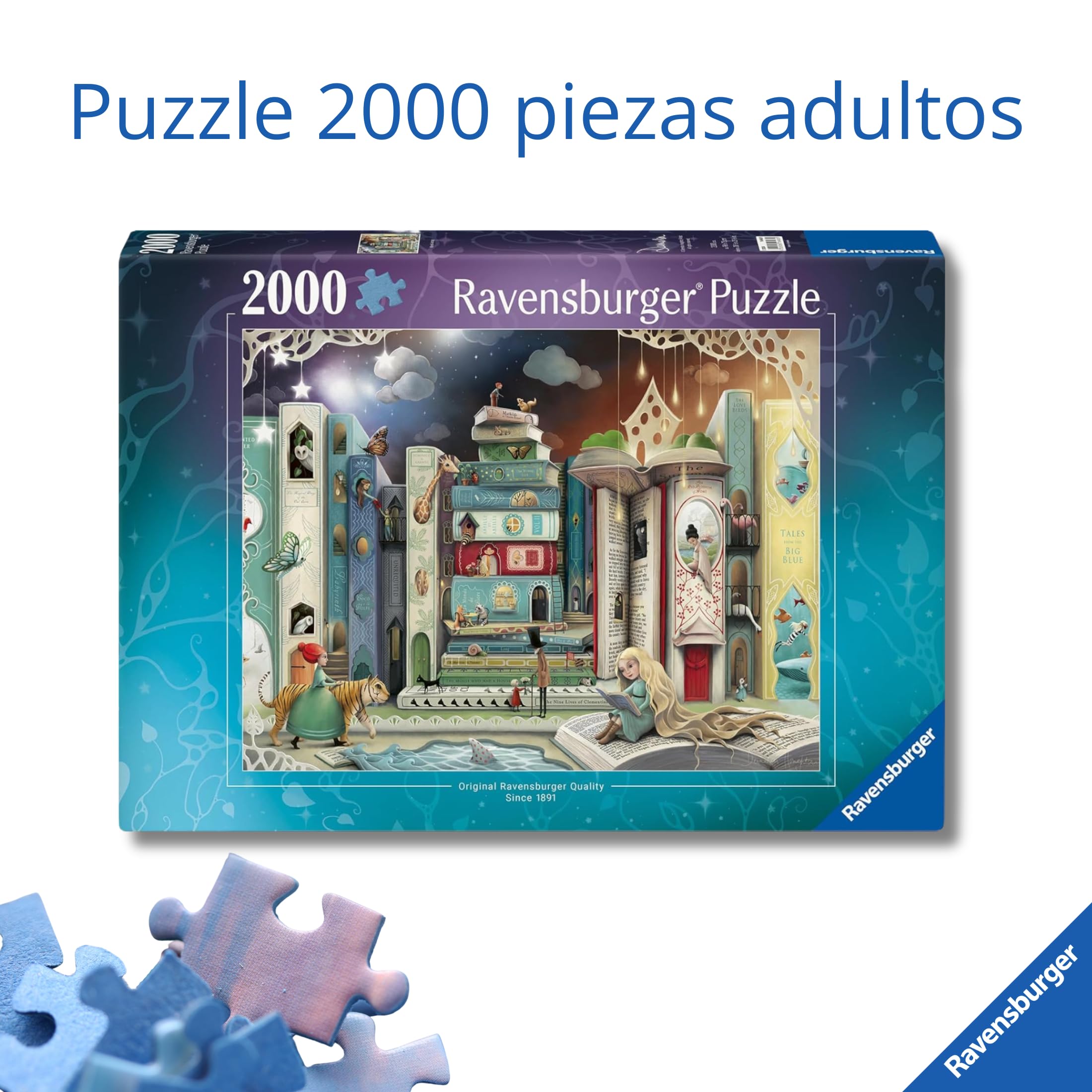 Ravensburger - Puzzle Avenida De Las Novelas | Puzzle 2000 Piezas | Rompecabezas Adultos Y Niños De 14 Años O Más | Regalos Para Niños Y Adultos | 2000 Piezas Y Mide 98x75cm