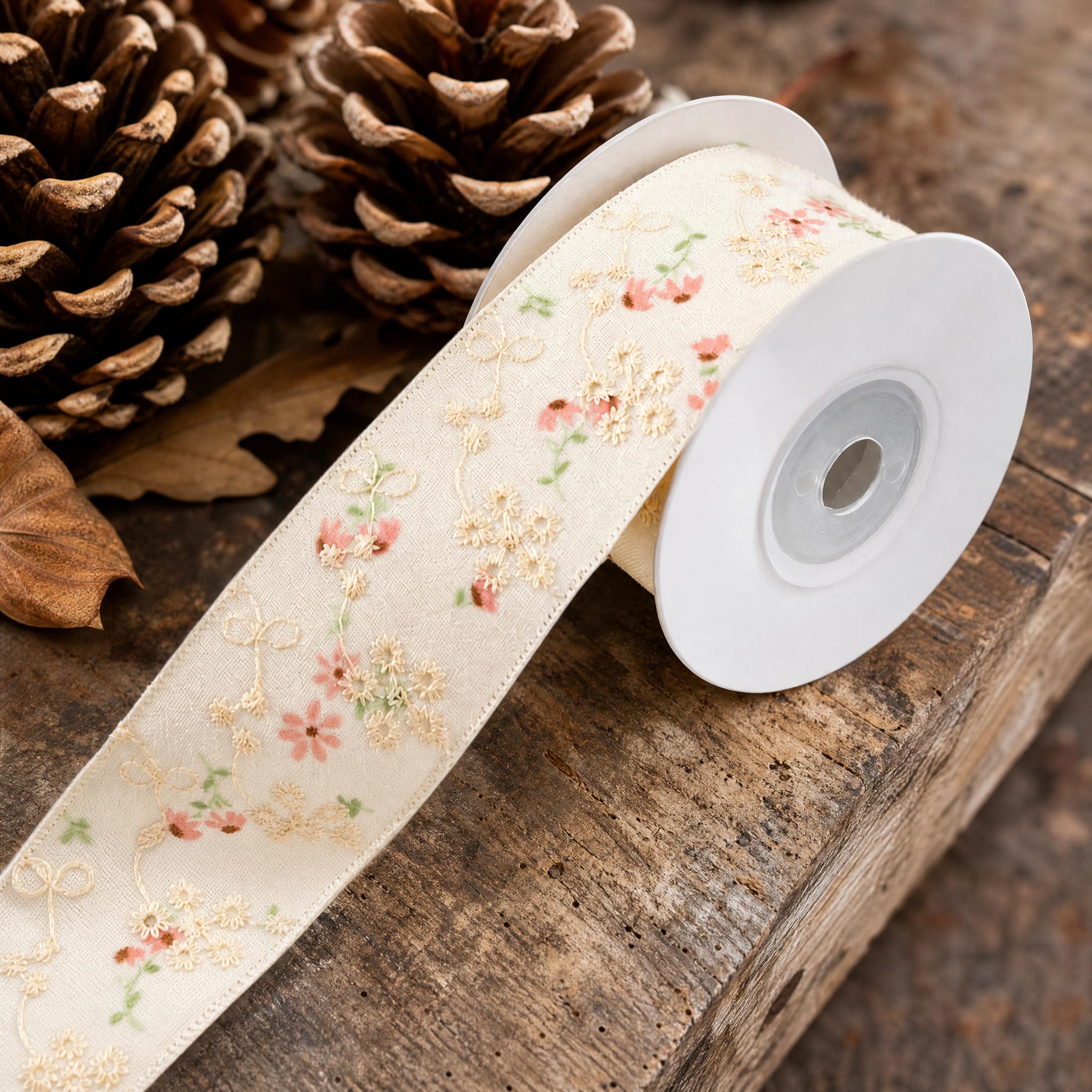 Nastro Ricto Floreale in Cotone, size to 3