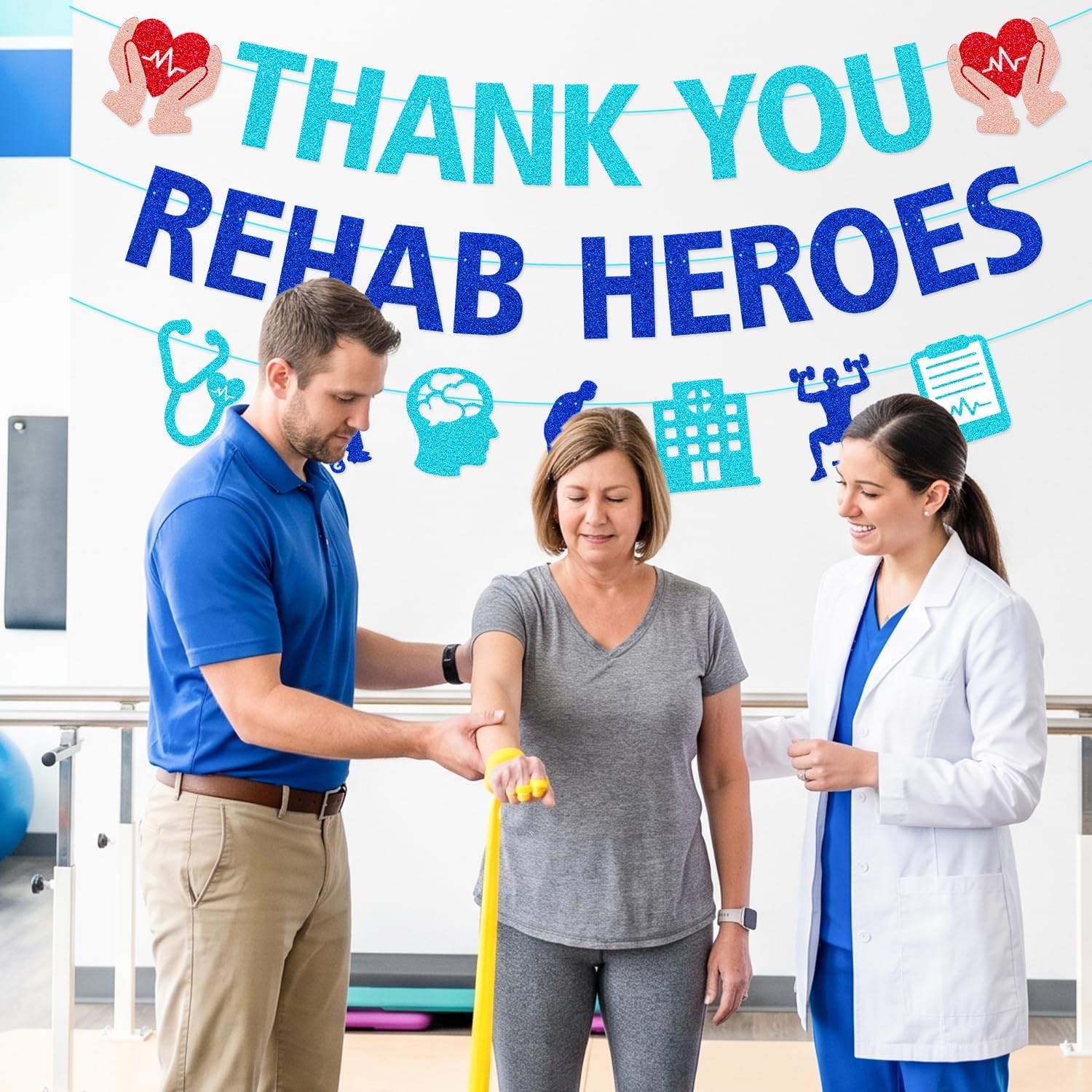 Happy National Rehab Week Banner Thank You Rehab Heroes Garland