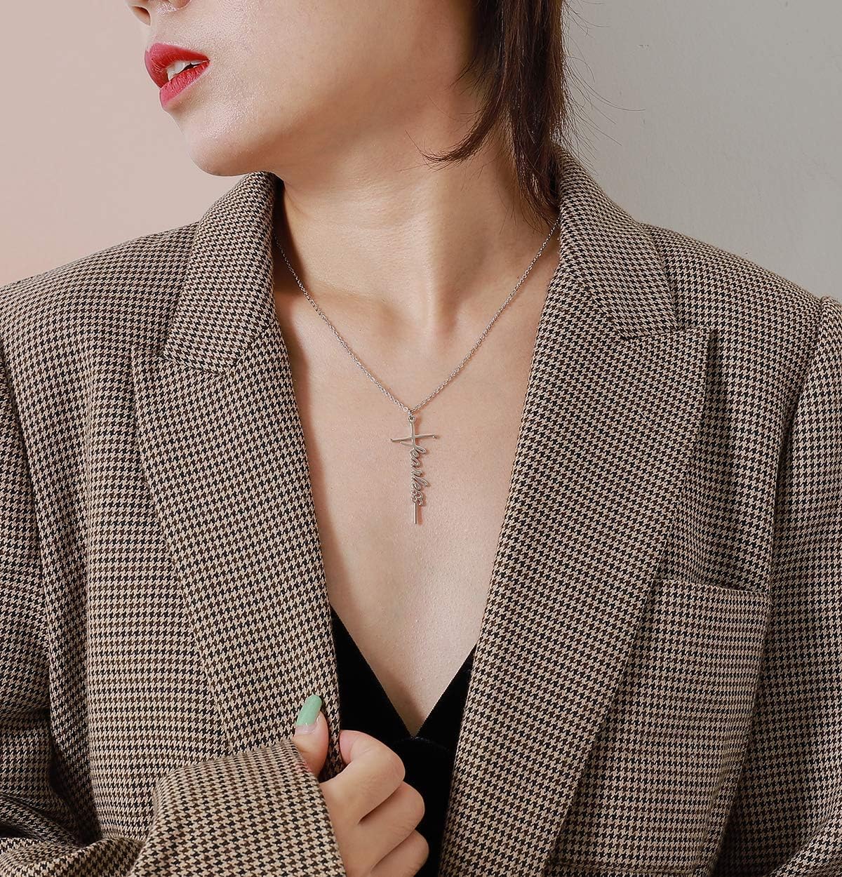 Lcherry Faith Cross Pendant Necklace for Women Religious Christian Jewelry Mother's Day Gifts for Women - Image 3