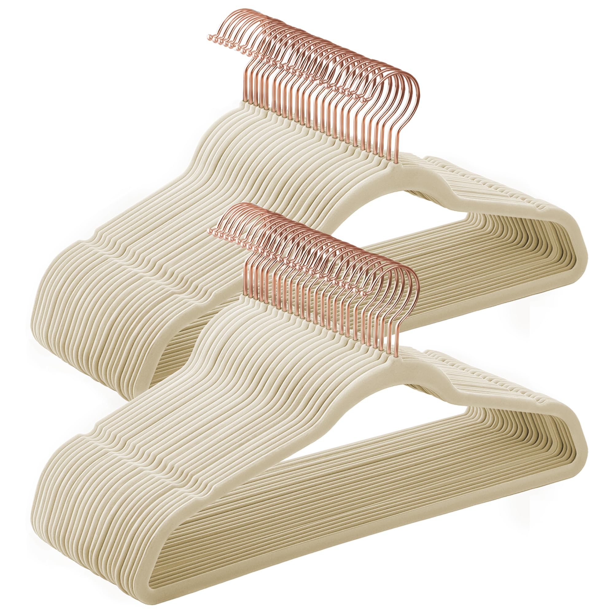 HMKL×VELVETARTS VA ZAGGER HF SONGMICS Velvet Hangers, Non-Slip Hanger, Rose Gold Color