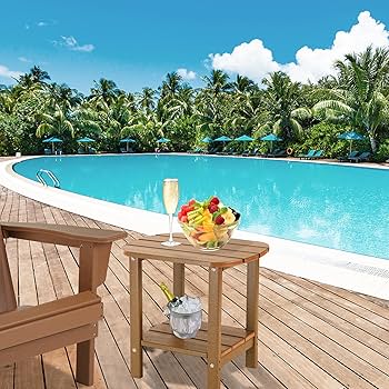 Amazon.com : LZRS Double Adirondack Side Table, Outdoor Side
