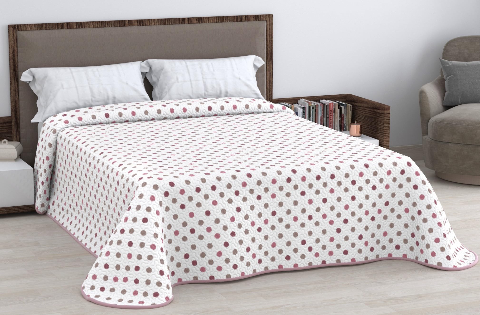 HM'S HOME'SECRET Colcha Bouti Estampada de 100% Microfibra Suave - Variedad de Diseños y Tamaños (Liso Gris, Cama 150cm) — view 34