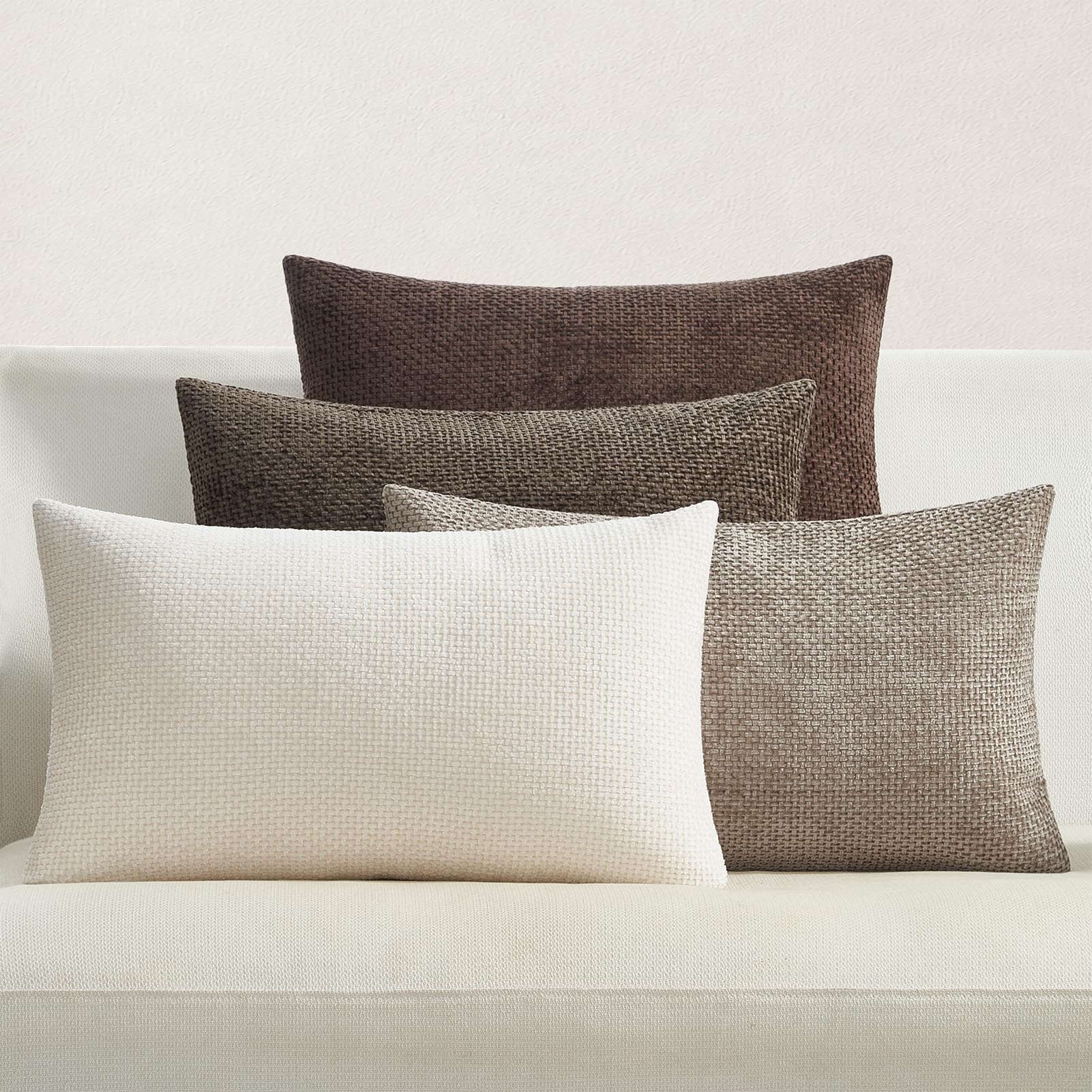 Topfinel Kissenbezug 4er Set Chenille Kissenbezüge für Wohnzimm Schlafzimmer Sofa