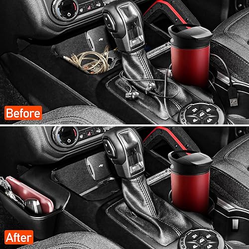 Miniatura 2 de Caja de almacenamiento para palanca de cambios de consola central compatible con Ford Bronco 2021 2022 2023, organizador de consola central, bandeja