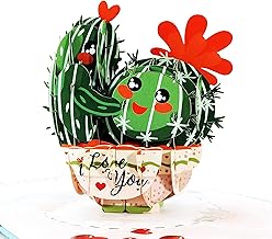 CUTPOPUP Cactus d'Amore - Biglietto San Valentino, Biglietto Auguri Matrimonio, Biglietto Anniversario, Moglie, Mamma, Mamma, Lei, Figlia, Nipote, Nonna (Love Cactus) US8-LO140IT