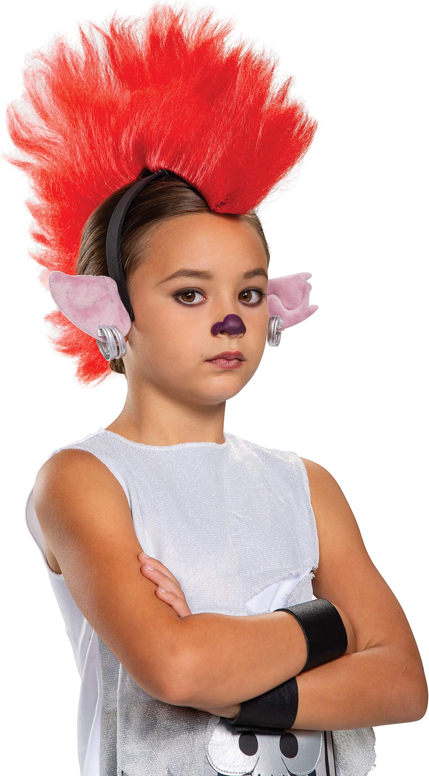 Disguise Trolls World Tour Barb Deluxe Headband, Kids Size Child Costume Accessory, Red Movie Character Dress Up Headpiece (105249)