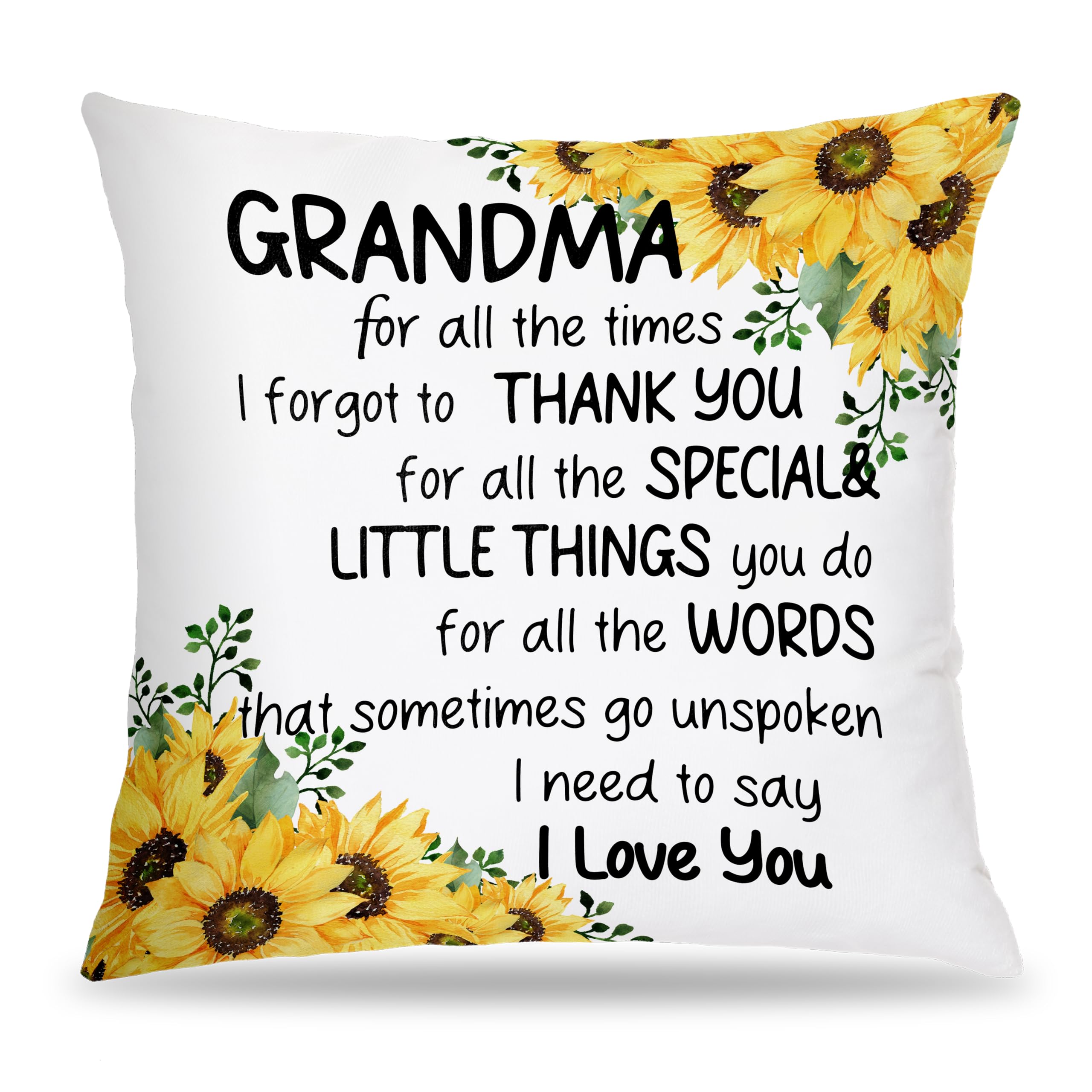 FITIE I Love You Grandma Pillow Covers 18x18 Double-Sided Best Mothers Day Birthday Gifts for Grandma from Grandkids