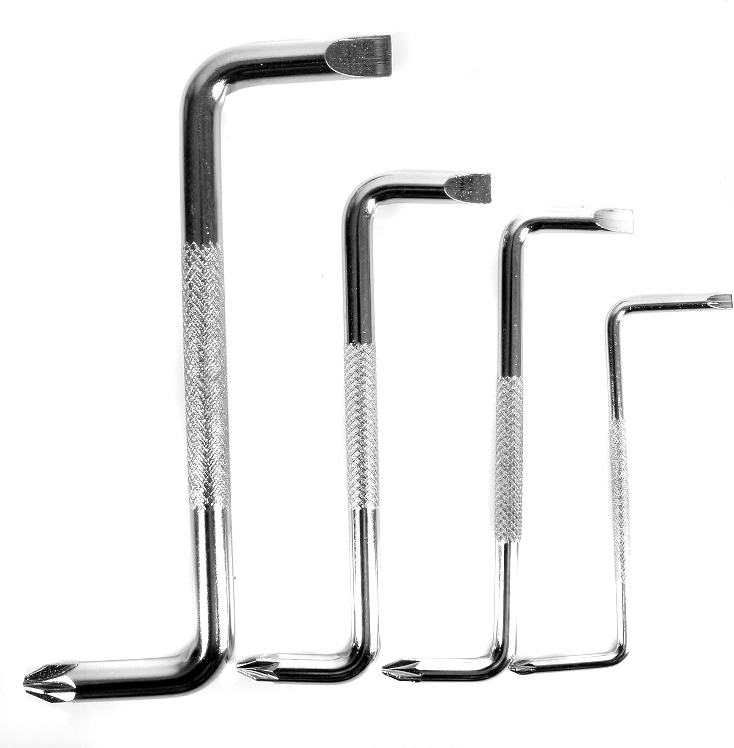 4Pc Offset Screwdriver Set Right Angle Cranked Wrench with Pozidriv