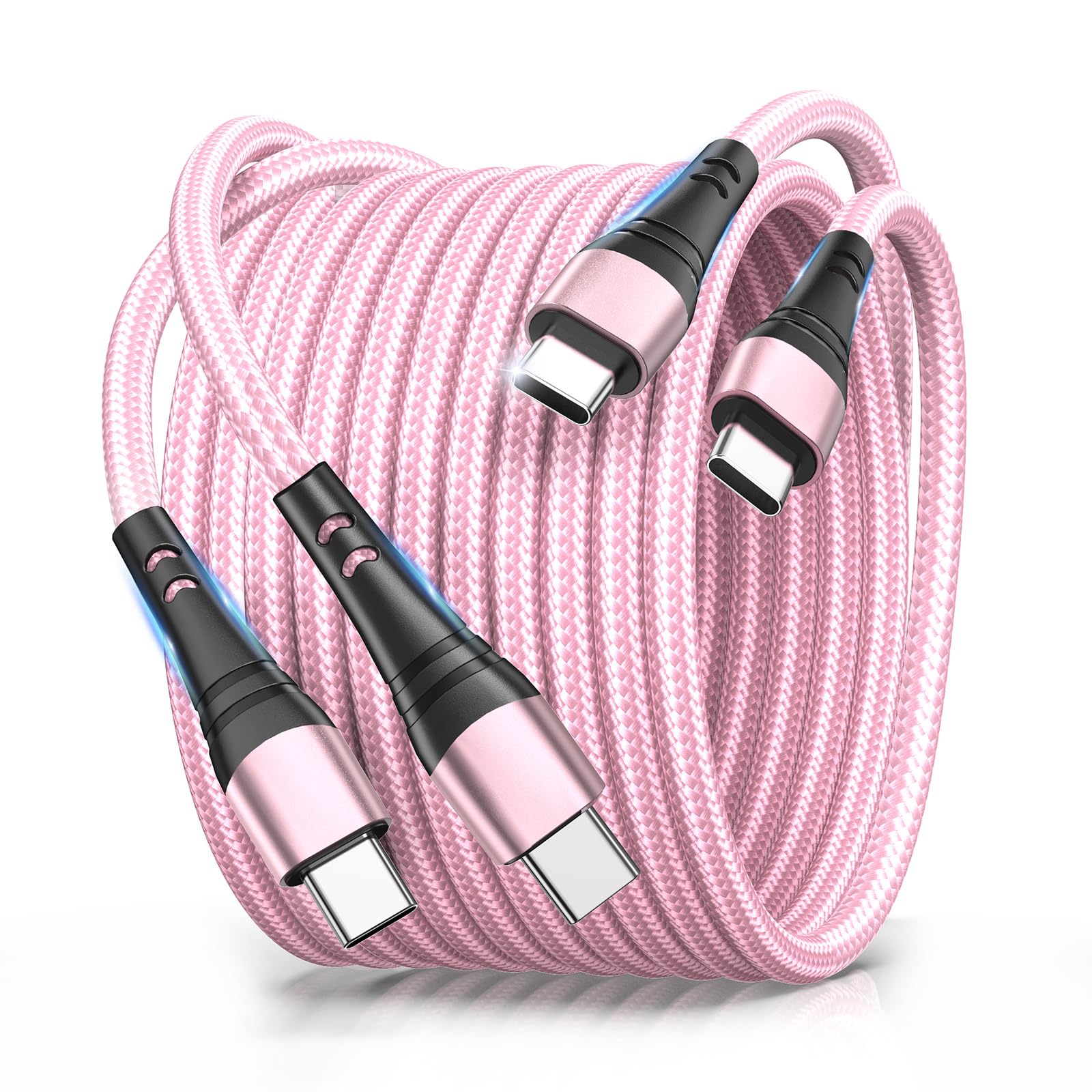 MCINGDAY USB C to USB C Cable,100W 2Pack Nylon Braided Type C Charger Cable,USBC Charger Cord Compatible with iPhone 17/16/16 Plus/16 Pro Max/15/15