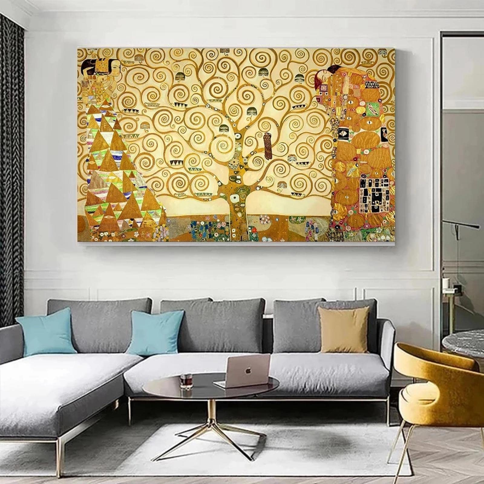 Quadro Moderno Tramonto Spiaggia Su Tela - Beige E Blu, Per Soggiorno E Corridoio | Stampa Alta Qualità