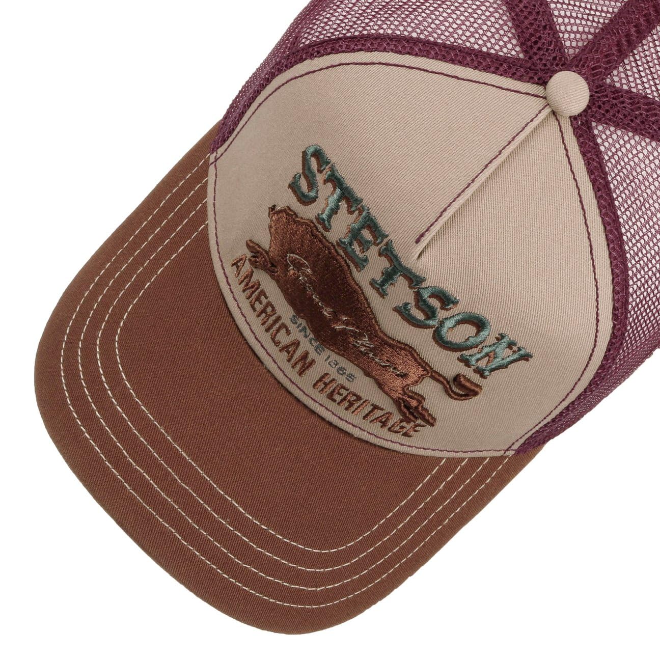 Stetson Czapka Trucker The PlainsKobiety/Mężczyźni - baseball cap basecap curved brim Snapback, Z daszkiem, daszkiem wiosna-lato jesień-zima Wiosna Lato Jesień Zima - One