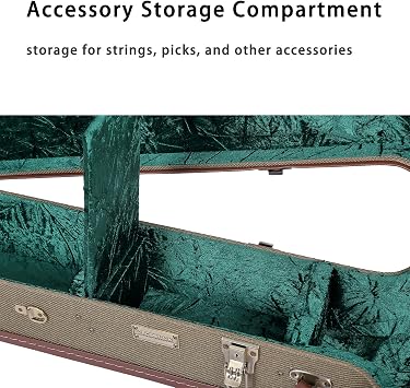 Crossrock Vintage style wood case for 4/4 Classical Guitars with removable shoulder straps-Green(CRW700CGN)