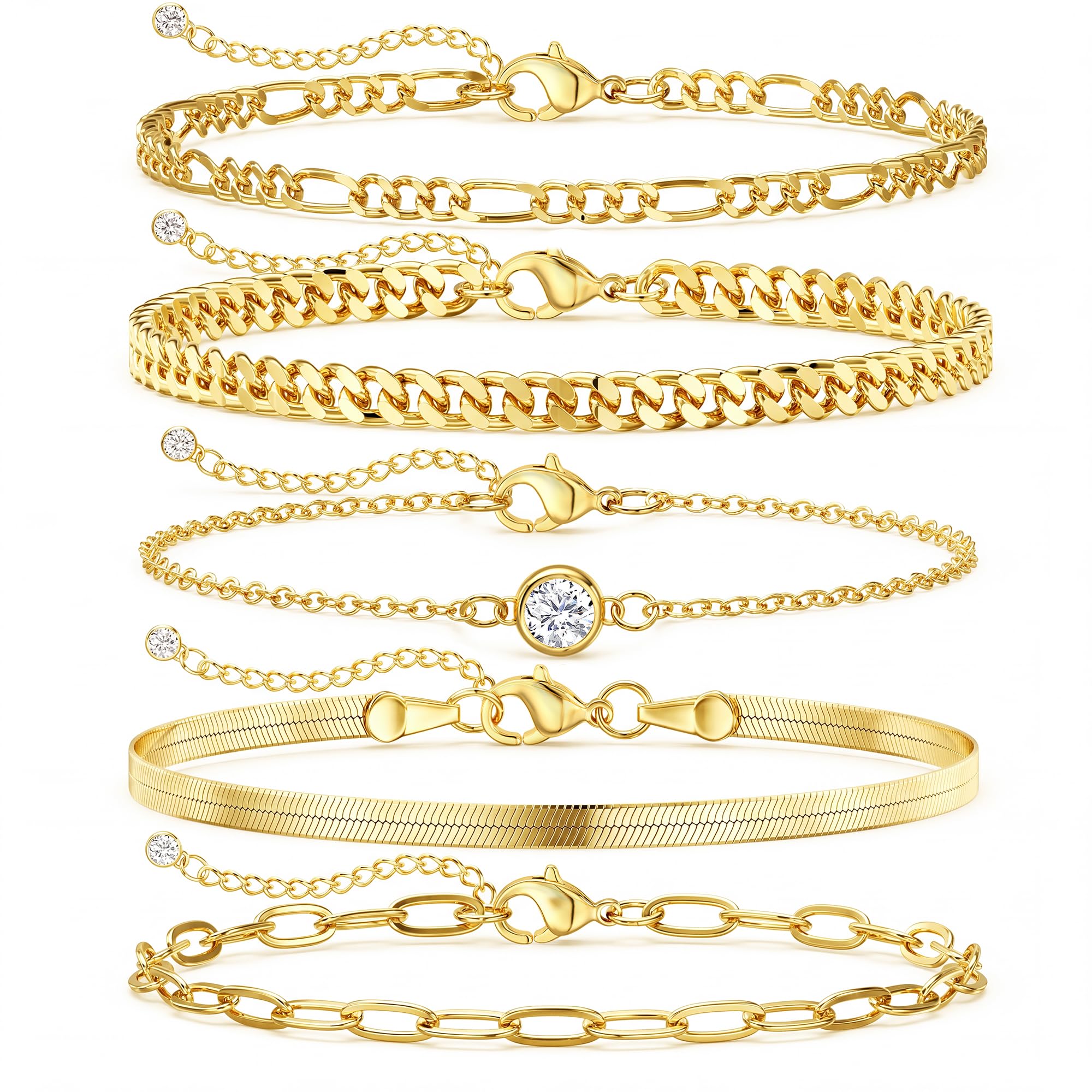 Dainty Gold Bracelets for Women Waterproof