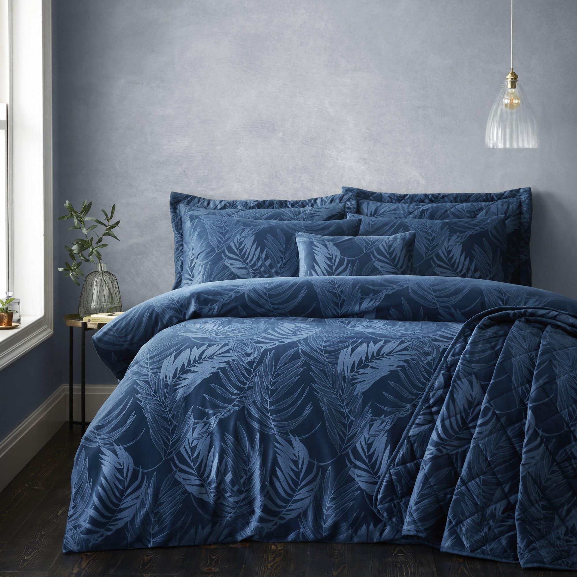Portfolio Home Woburn Botanical Leaf Teal Single Soft Easy Care Bed Linen Bedding Duvet Cover Quilt Set With Pillow Case