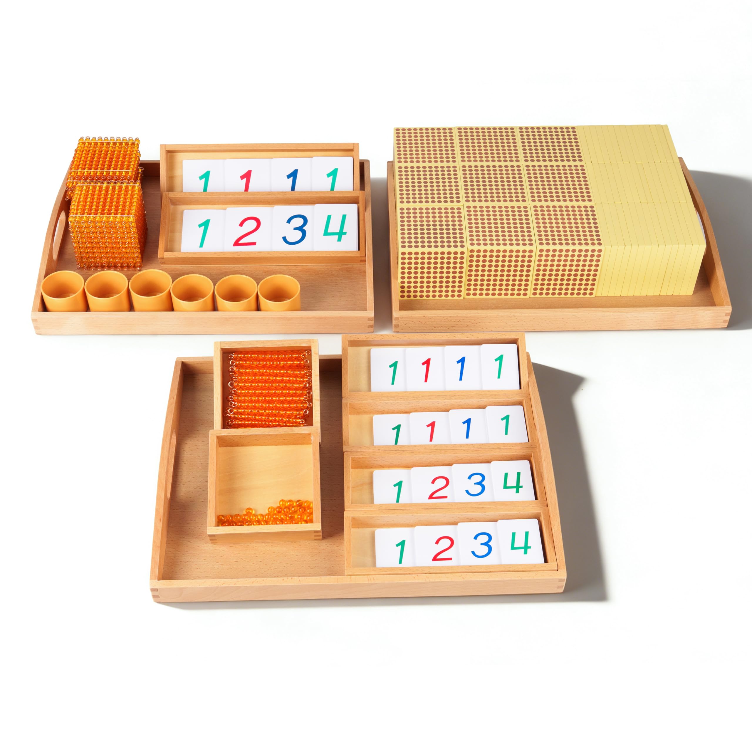 Montessori Matemáticas Materiales – Juguete educativo de madera para números y cálculo, preescolar y escuela primaria, educación en casa y aula a partir de 3 años (juego Montessori)