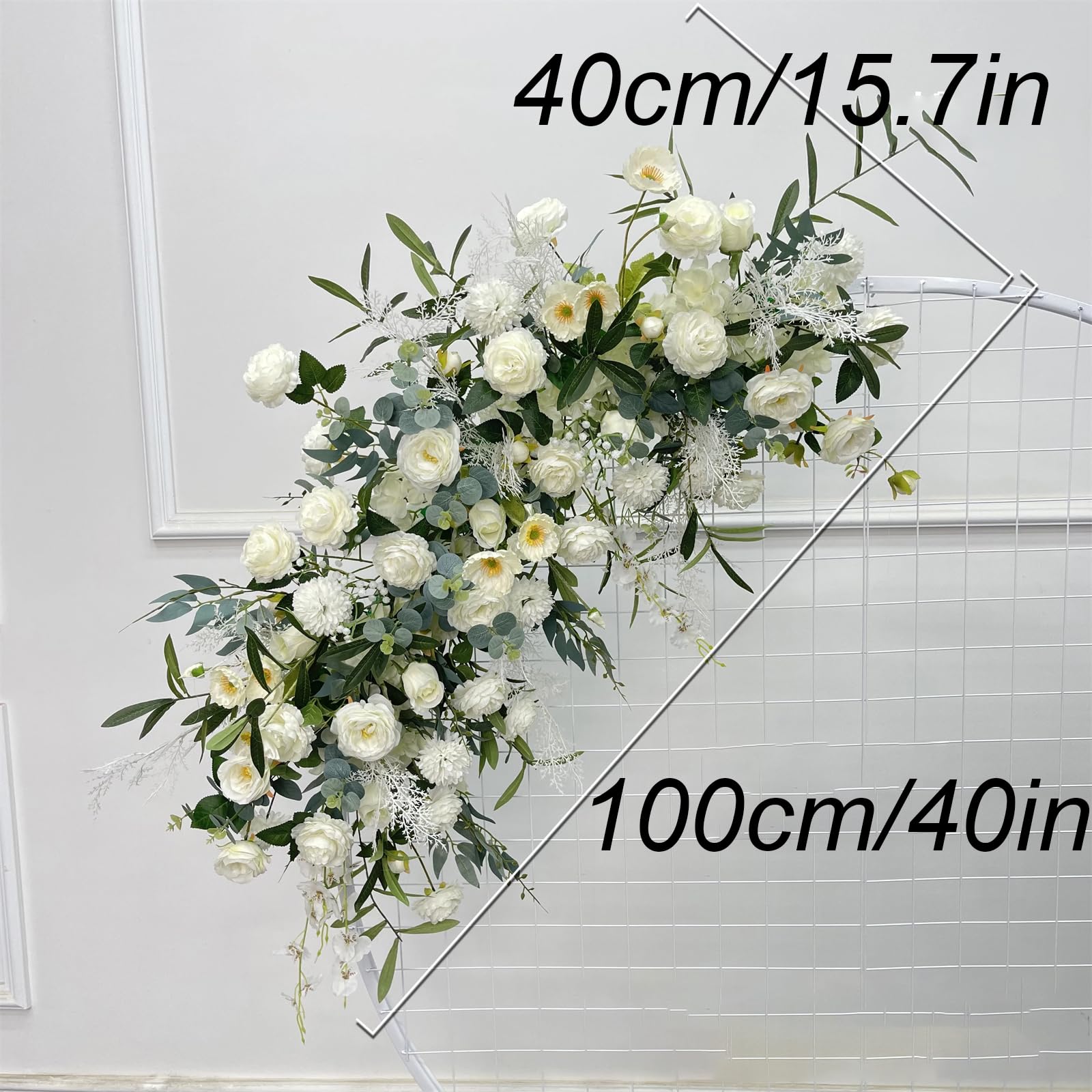 Lucky flower Wedding Artificial Arch Flowers Kit, Hochzeitsdekoration Empfang für DIY Blumenbogen und Empfang Hintergrunddekoration (A,White)