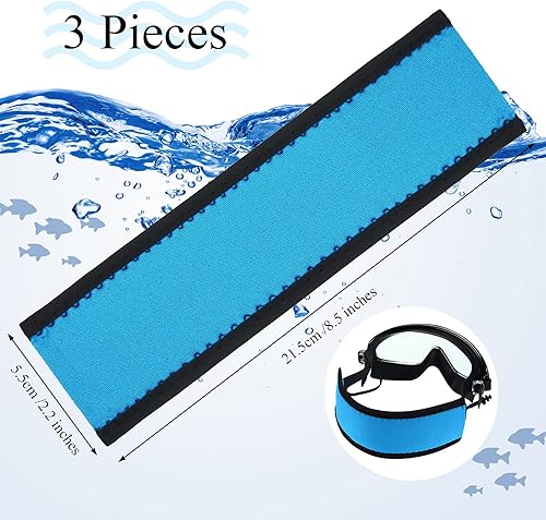 Miniatura 3 de 3 piezas de máscara de natación cubierta de neopreno correas de máscara de buceo ajustables neopreno protector de pelo envoltura para buceo y