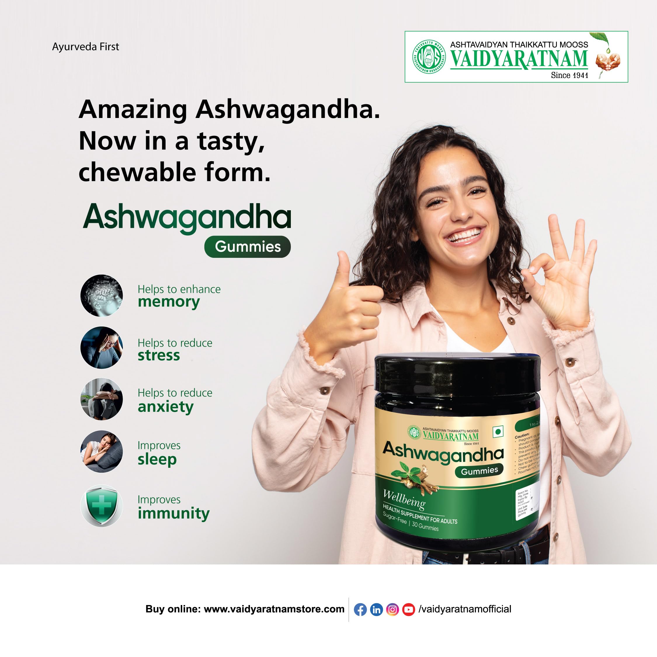 Ashwagandha Gummies 30 Nos | Ashwagandha Supplement for Stress & Anxiety Support | Natural Anxiety Relief Gummies | Herbal Anxiety Supplement | Anxiety Relief Medicine Natural for Adults — Amazon image 2