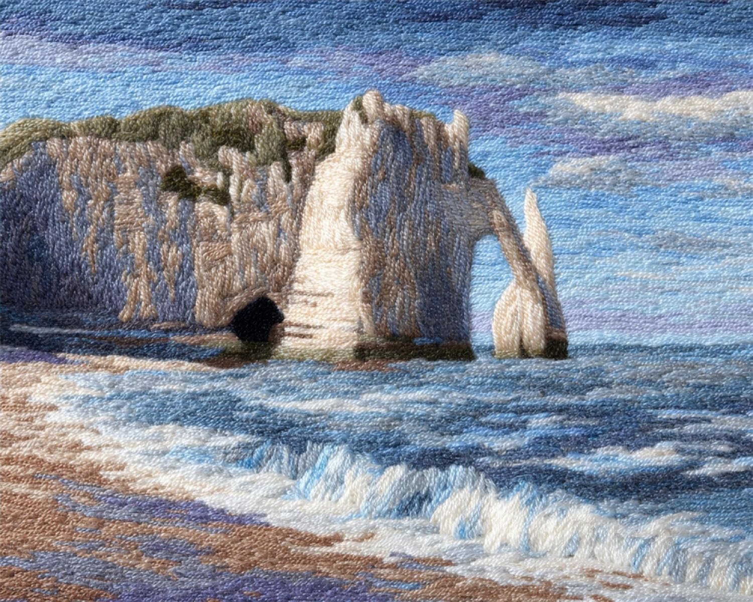 Henypt DIY Latch Hook Rug Kits Seaside Cliffs 90x120cm
