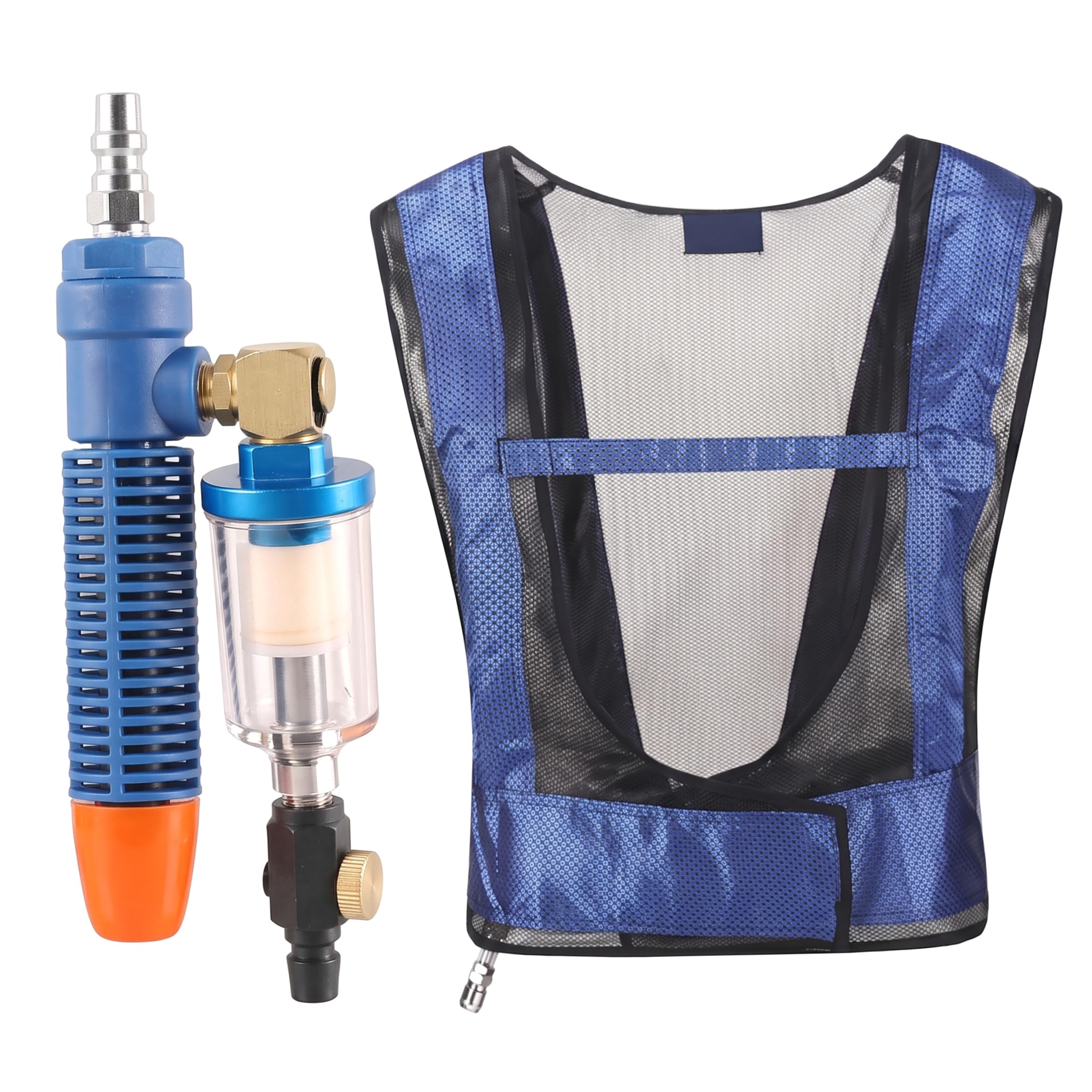 Chaleco de enfriamiento comprimido por aire con tubo de remolino ajustable para hombres, chaqueta de alivio de calor para la industria del acero de soldadura, equipo de enfriamiento de seguridad