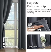 Vista 146 de Simplebrand Juego de 2 paneles de cenefa aguamarina para ventana de cocina de 14 pulgadas de largo, cortinas de oscurecimiento de habitación