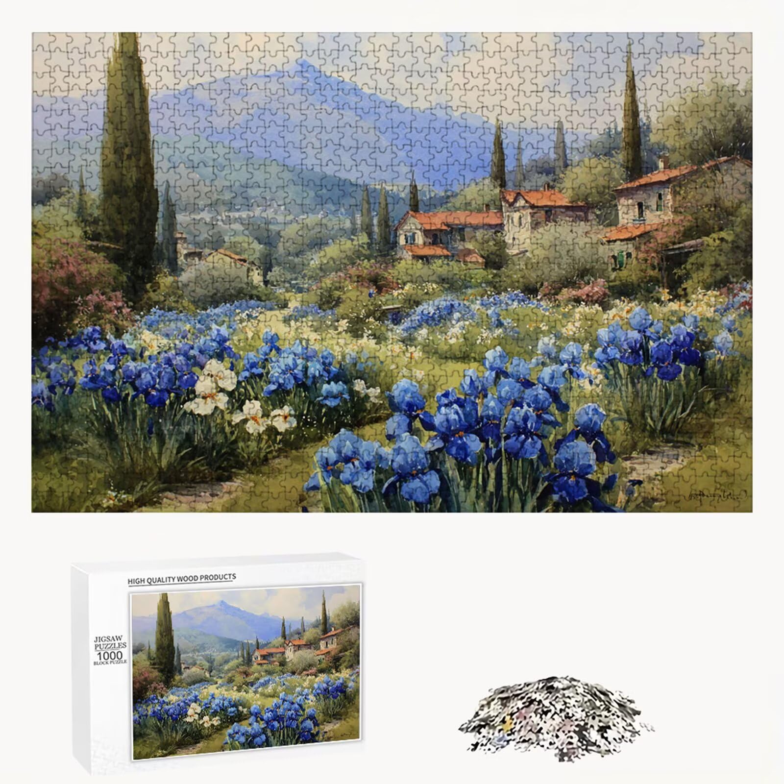 4000 Pezzi Puzzle Adulti - Flower & Paesaggio - Fabbricazione in Legno Robusto (Forma Classica) - Decorazione Murale con Poster - Prodotto Riservato ad Adulti e 14 Anni in Su (147x105cm) P3#417