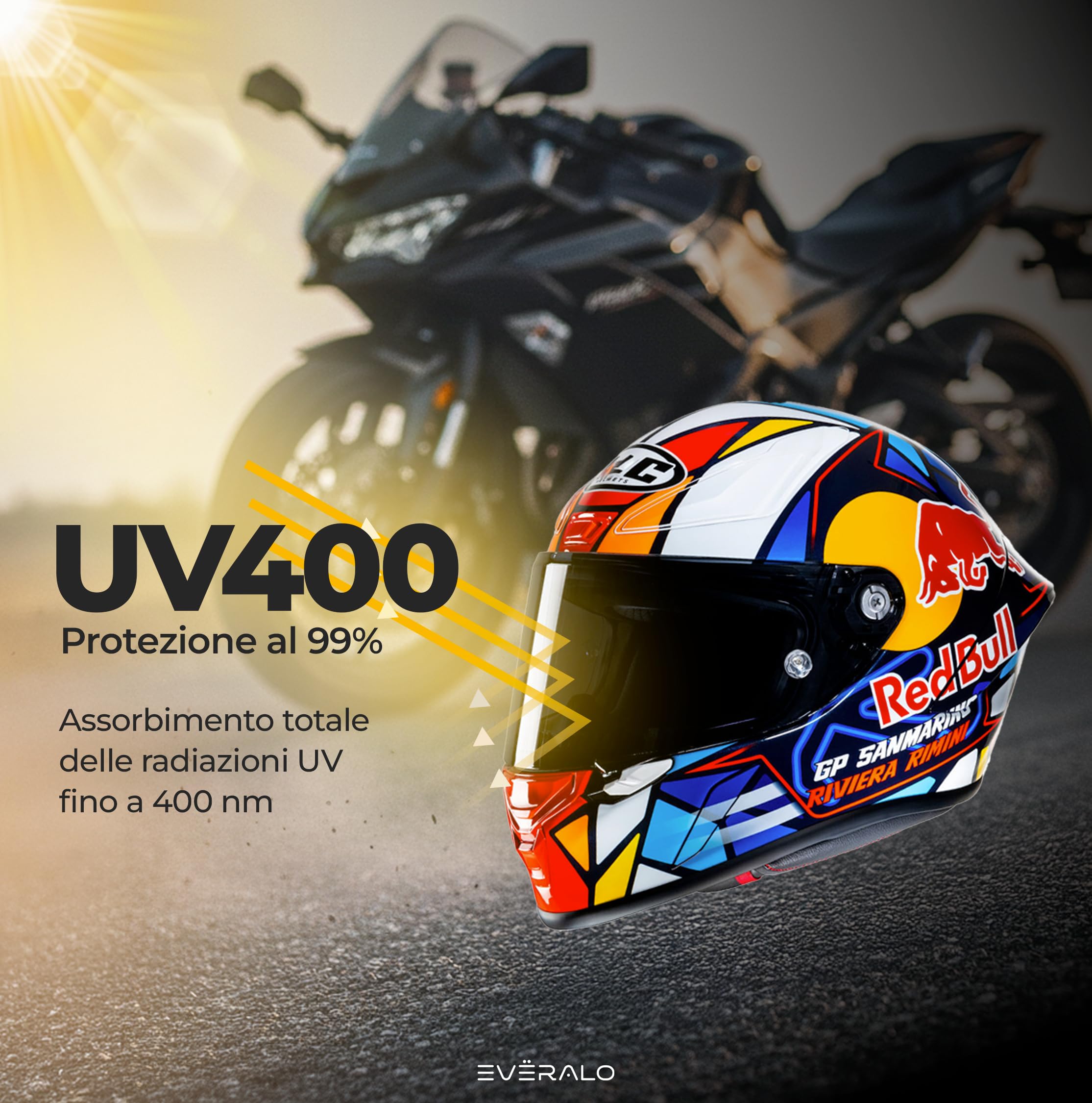 Visiera Compatibile con Hjc RPHA 1 - RPHA 1 V2 CARBON - HJ35 (Blu Elettro)