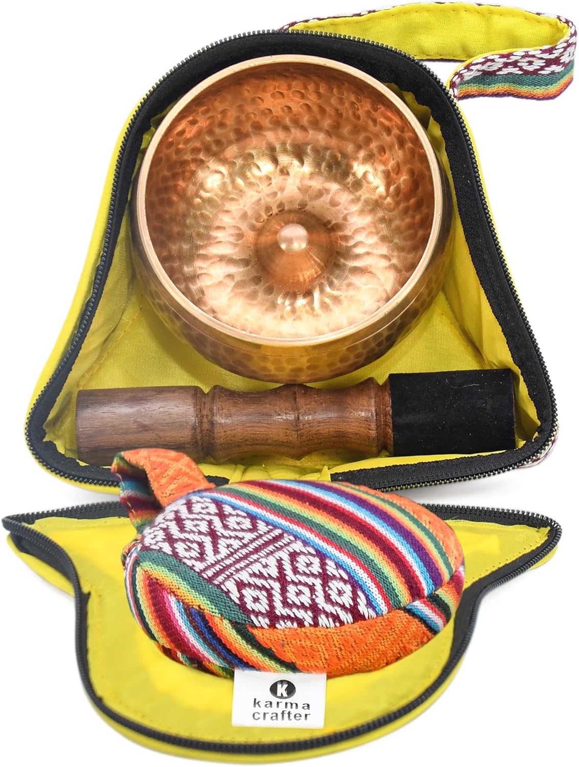 Discover Tranquility: Handcrafted 4-Inch Lingam Tibetan Singing Bowl Set from Nepal - Elevate Meditation, Sound Bath, and Healing - Complete Set with Cushion, Mallet, and Stylish Carrying Bag