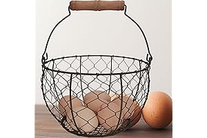 Sturdy Farmhouse Metal Egg Basket for Effortless Egg Gathering
