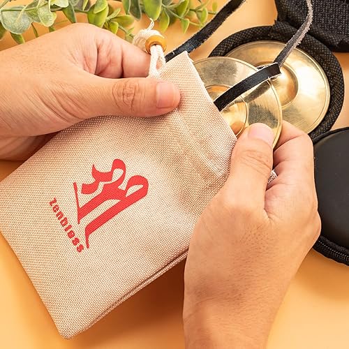 Miniatura 7 de ZenBless Platillos tibetanos Tingsha 2 piezas, con caja de almacenamiento y funda de tela, campanas de campana de latón de meditación para curación