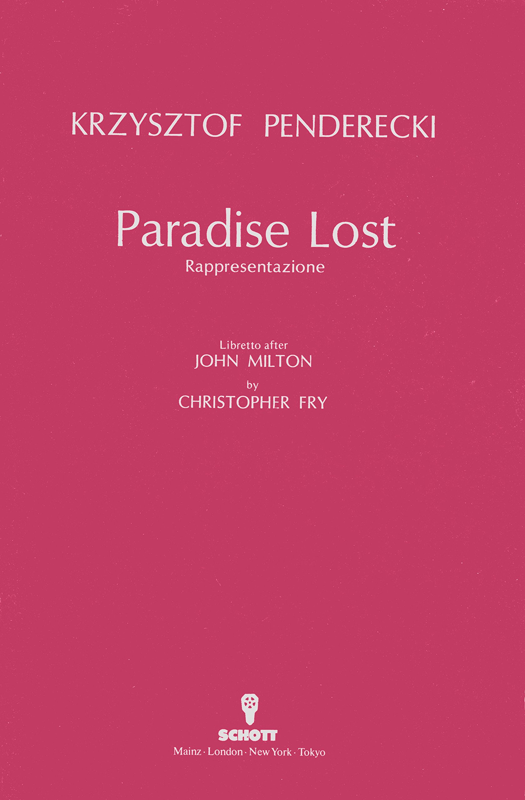 Paradise Lost: Sacra Rappresentazione in Zwei Akten
