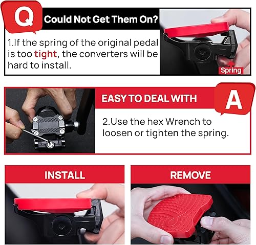 Miniatura 4 de Pedales para zapatos regulares compatibles con Peloton Bike & Bike Plus, reemplazo del convertidor de pedal extragrande, adaptador sin clip de