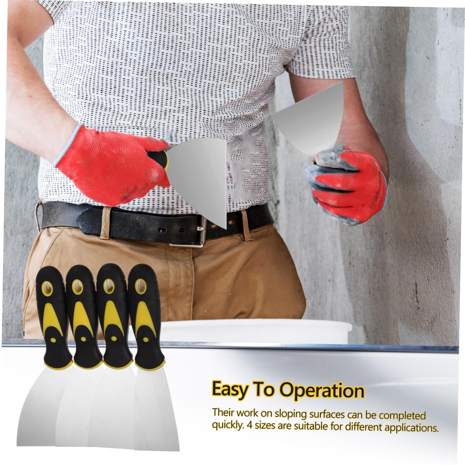 NUOBESTY 8 Stück Edelstahl Spachtelset Mit Griff Flexibler Malerspachtel Für Trockenbau Farb Und Kittentfernung Wandspatel Für Glatte Oberflächen Handwerker Werkzeug