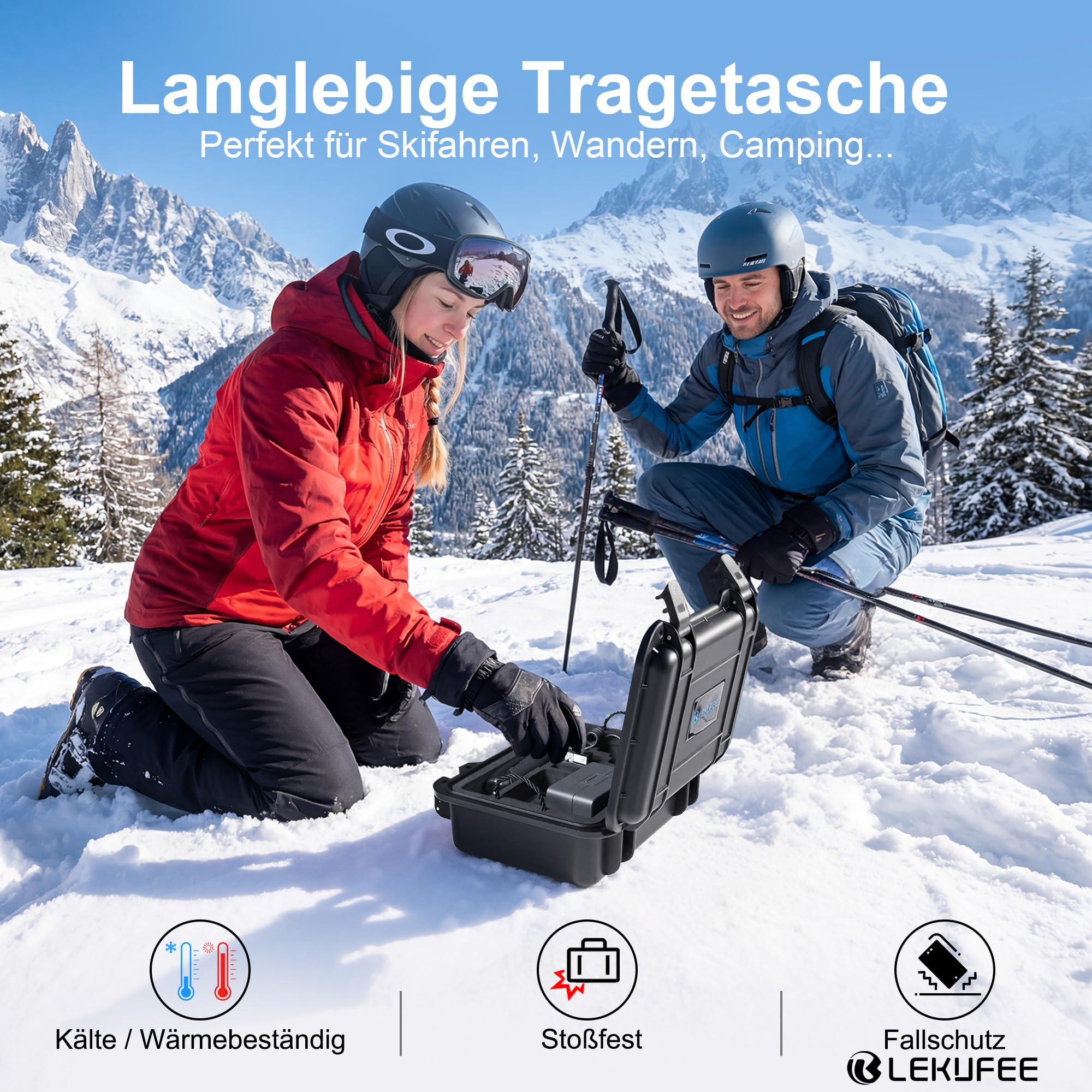 LEKUFEE Kleiner Wasserdichter Hartschalenkoffer für DJI Osmo Action 6/5 Pro/4/3 Actionkamera,Adventure-Combo,Standard-Combo,Diving Combo und Zubehör (nur Tragetasche)