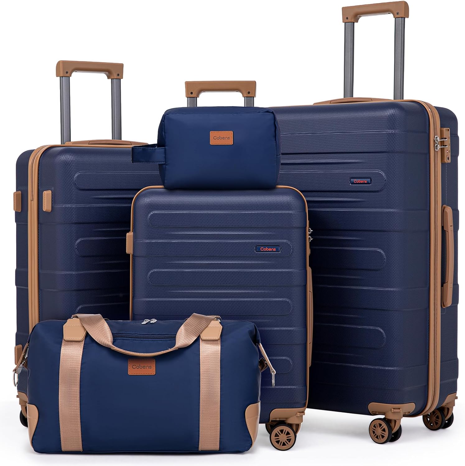 Luggage Sets 5 Piece Durable Suitcase Set with Spinner Wheels, Hard Shell Carry on Luggage with TSA Lock, Large Checked Travel Suitcases for Men and Women