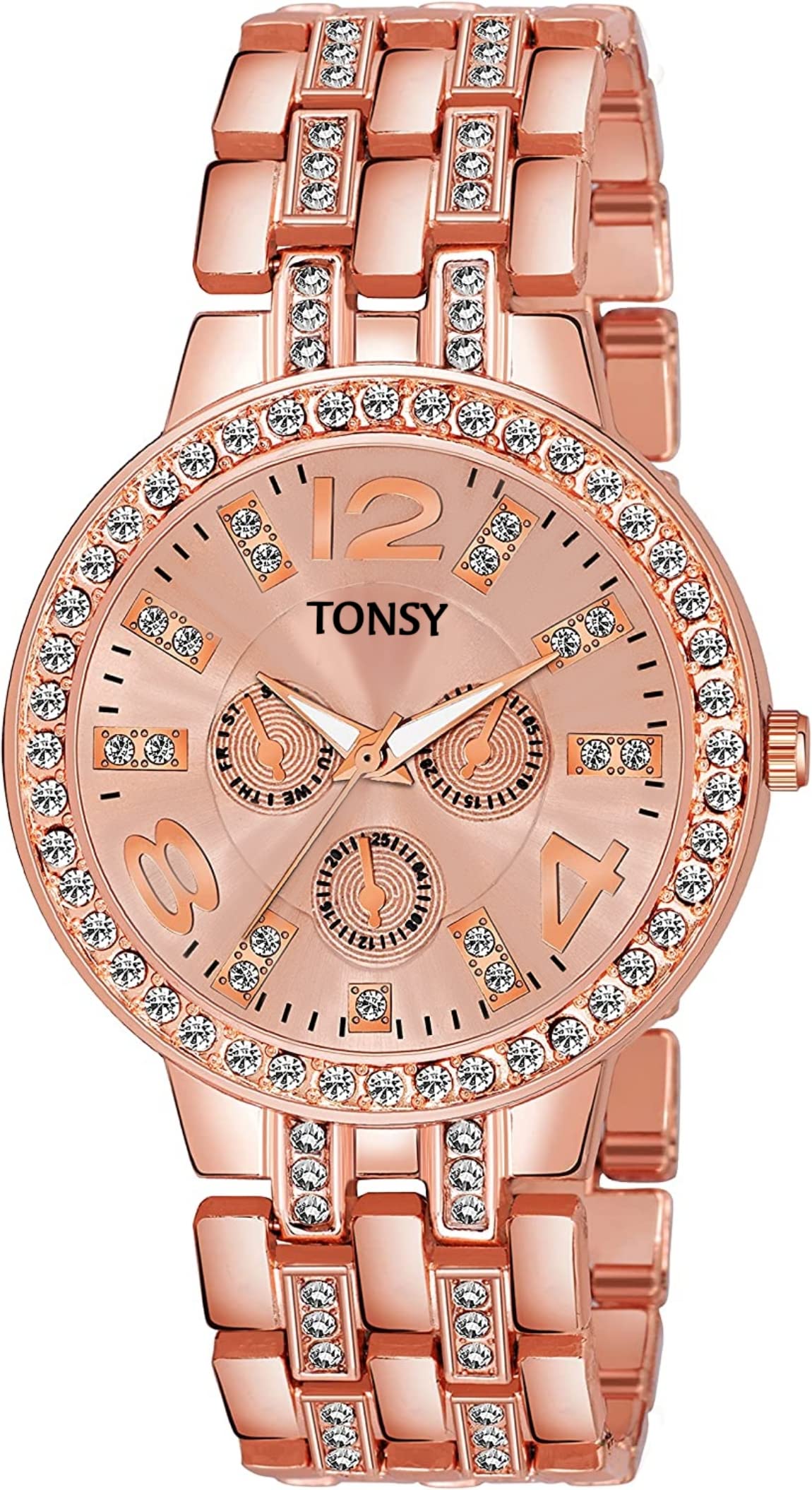 TONSY Girls Analogue Golden Dial Stainless Steel Ladies Wrist Watch for Womens & Girls (B07Y63K323) Amazon Price History, Amazon Price Tracker