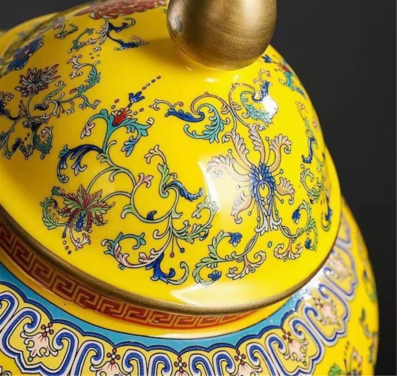 Ingwerglas aus Keramik mit Deckel, dekorativer Porzellan-Blumentopf für Heimdekoration, eleganter Porzellan-Blumentopf, Ingwerglas