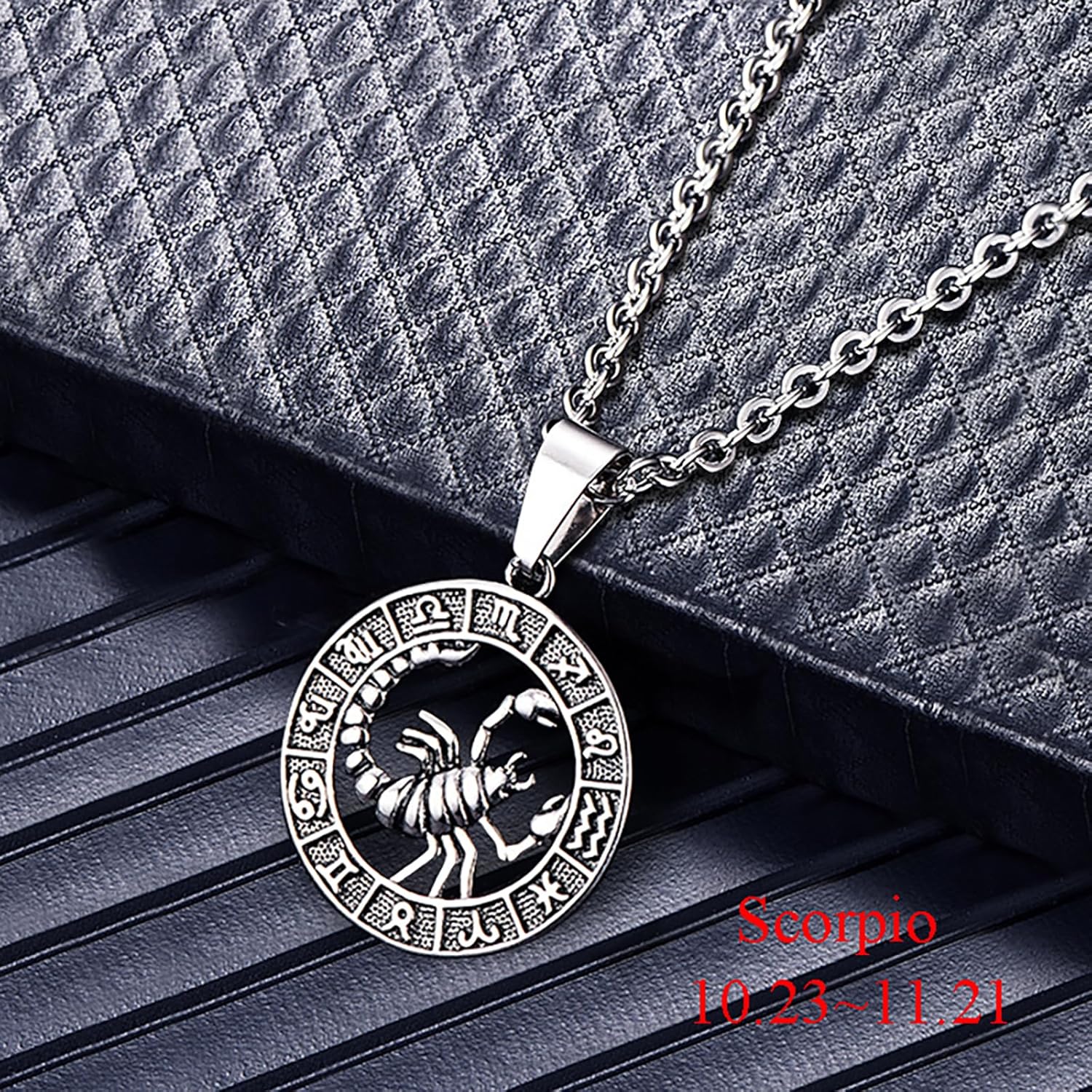Zodiac Sign Pendant Necklaces for Women Men Stainless Steels Leo Constellation Horoscope Medallion Retro Celestial Astrology Jewelry - Image 2