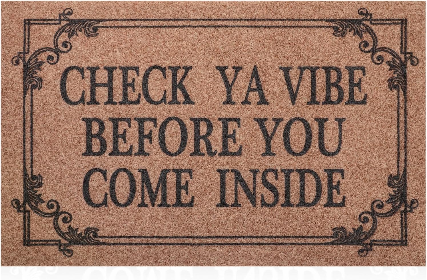 Evil Eyes Rubber Base Doormat, Check Ya Energy Before You