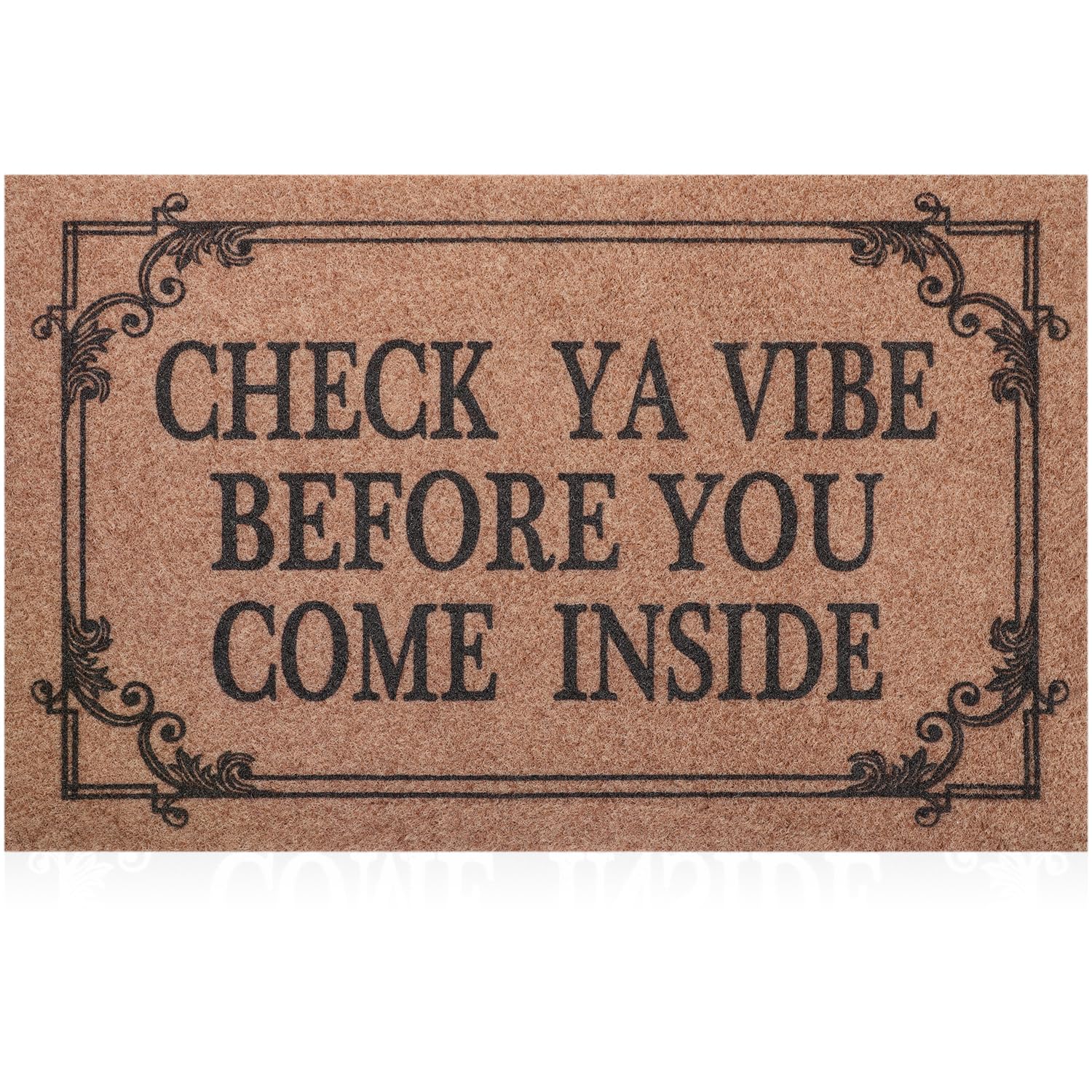 Tapis de bienvenue intérieur extérieur caoutchouc marron 71,1x45,7 cm